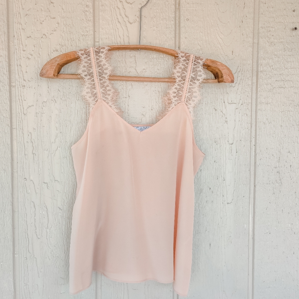 Cami NYC blush lace silk tank